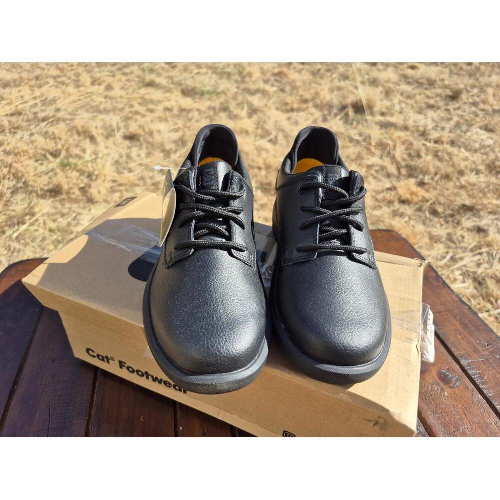 Cat Footwear Women's Prorush Sr+ Oxford Food Service Work Shoes Black Leather 5 - Picture 6 of 9